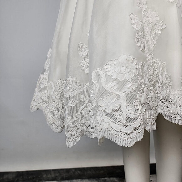 Symphony Of Venus White Of The Shoulder Midi Wedding Gown Size S - Picture 6 of 16